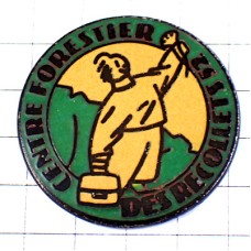 ピンバッジ・緑の中の仕事カバン CENTRE-FORESTIER FRANCE