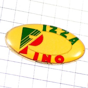 ピンバッジ・ピザ屋さん赤白緑イタリア国旗色ピノＰ PIZZA-PINO ITALIA ITALY