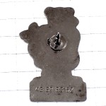 ピンバッジ・オーバーオールの熊サロペット緑色メガネのクマ