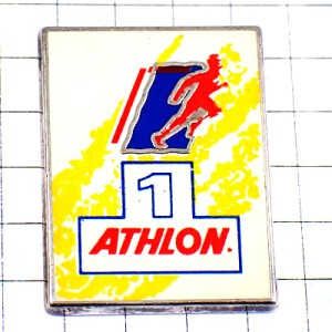 ピンバッジ・ランナー優勝１番シルバー銀色 ATHLON PODIUM FRANCE