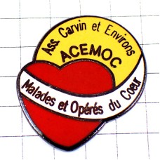 ピンバッジ・真っ赤なハート心臓医療 MALADES OPERES-DU-COEUR ACEMOC FRANCE