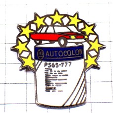 ピンバッジ・赤い車とスター星々 AUTOCOLOR PAINTING