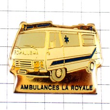 ピンバッジ・青いマークの救急車ラロワイヤル LA-ROYALE AMBULANCE FRANCE ピンバッジ・青いマークの救急車ラロワイヤル LA-ROYALE AMBULANCE FRANCE
