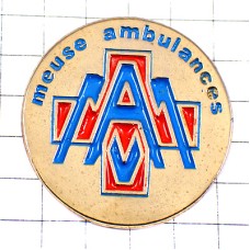ピンバッジ・アルファベットＭＡ赤い十字 MEUSE-AMBULANCE FRANCE