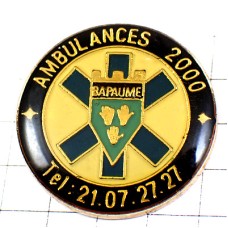 ピンバッジ・バポーム紋章2000青い救急のマーク BAPAUME AMBULANCE FRANCE ピンバッジ・バポーム紋章2000青い救急のマーク BAPAUME AMBULANCE FRANCE