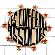 ピンバッジ・美容師協会スター赤い星々 LES-COIFFEURS-ASSOCIES HAIRDRESSER FRANCE