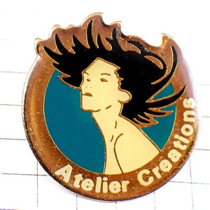 ピンバッジ・黒髪のカットモデル女の子