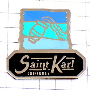 ピンバッジ・星占い水瓶座みずがめ座サンカール美容室パステルカラー青 SAINT-KARL VERSEAU FRANCE