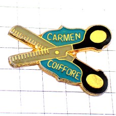 ピンバッジ・ハサミとクシ美容師の道具 CARMEN HAIRDRESSER FRANCE ピンバッジ・ハサミとクシ美容師の道具 CARMEN HAIRDRESSER FRANCE