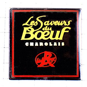 ピンバッジ・ウシ牛シャロレー種 BOEUF CHAROLLAIS FRANCE