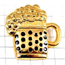 ピンバッジ・ビールジョッキ泡ゴールド金色お酒 BEER CHOPE FRANCE