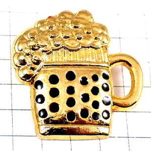 ピンバッジ・ビールジョッキ泡ゴールド金色お酒 BEER CHOPE FRANCE ピンバッジ・ビールジョッキ泡ゴールド金色お酒 BEER CHOPE FRANCE