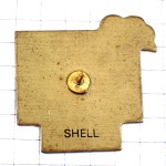 ピンバッジ・赤いヨットとやしの木ボート帆船シェル石油 SHELL ENGLAND