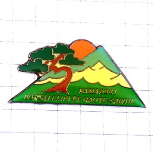 ピンバッジ・ボンサイ盆栽ヤマドリ太陽 BONSAI YAMADORI JAPAN