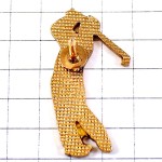 ピンバッジ・ゴルファー緑チェック柄ゴルフ