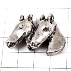 ピンバッジ・馬2頭シルバー銀色 HORSES ピンバッジ・馬2頭シルバー銀色 HORSES