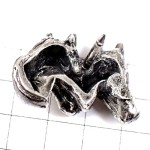 ピンバッジ・馬２頭シルバー銀色