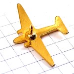 ピンバッジ・飛行機双発ゴールド金色立体型