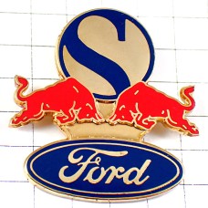 ピンバッジ・レッドブル赤い牛２頭フォード車アルファベットＳ REDBULL SAUBER FORD