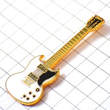 ピンバッジ・白いエレキギター楽器ギブソン音楽アメリカ/USA GIBSON GUITAR ピンバッジ・白いエレキギター楽器ギブソン音楽アメリカ/USA GIBSON GUITAR