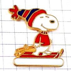 ピンバッジ・スキー毛糸帽のスヌーピー SNOOPY SKIING