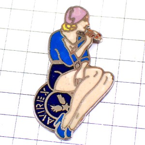ピンバッジ・青いハイヒール女の子アヴィレックス星 AVIREX PILOTE JACKET COCKPIT