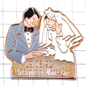 ピンバッジ・新婚カップル男の子女の子結婚式
