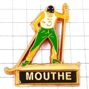 ピンバッジ・スキーヤー３番ノルディック競技メタビエフ雪山アルプス山脈 SKIING MOUTHE FRANCE