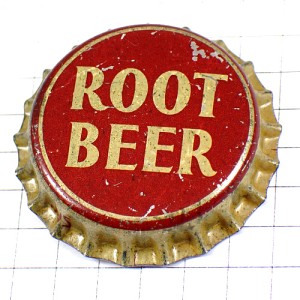 ピンバッジ・瓶の栓ルートビア酒アメリカ/USA