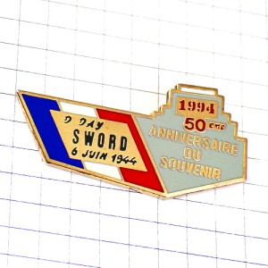 ピンバッジ・ノルマンディ上陸作戦フランス国旗トリコロール第二次大戦