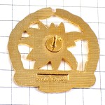 ピンバッジ・エーデルワイス白い花ローリエ月桂樹ゴールド金色