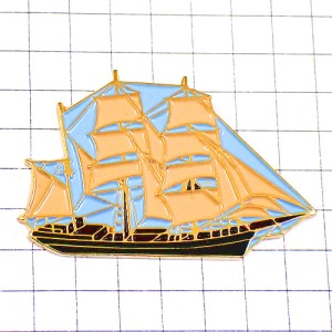 ピンバッジ・大型のヨット船ボート国旗フランス