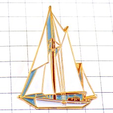 ピンバッジ・ヨット帆船ボート真っ白い帆