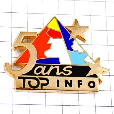 ピンバッジ・カラフルなピラミッド5年スター星ゴールド金色 ピンバッジ・カラフルなピラミッド5年スター星ゴールド金色