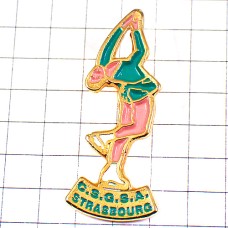 ピンバッジ・フィギュアスケート選手グリーン緑色の衣装