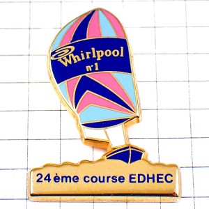 ピンバッジ・ヨット帆船ボート水色ピンク色ワールプール社 WHIRLPOOL PHILIPS