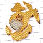 ピンバッジ・金色のイカリ錨イーグル鷲わし鳥アメリカ軍海兵隊/USAゴールド地球 US-MARINES ピンバッジ・金色のイカリ錨イーグル鷲わし鳥アメリカ軍海兵隊/USAゴールド地球 US-MARINES