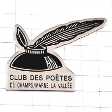 ピンバッジ・羽根ペン黒インク壺文房具 PLUME CLUB-DES-POETES WRITING FRANCE ピンバッジ・羽根ペン黒インク壺文房具 PLUME CLUB-DES-POETES WRITING FRANCE