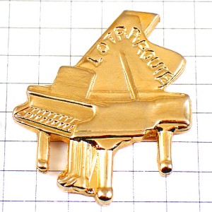 ピンバッジ・グランドピアノ金色ゴールド音楽楽器
