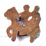 ピンバッジ・フラメンコ踊り子スペイン馬に相乗りブロンズ色