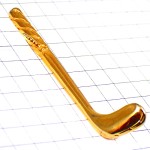 ピンバッジ・ゴルフ金色のクラブ球ゴールド GOLF
