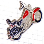 ピンバッジ・ハーレーダビッドソン二輪バイク赤オートバイ銀色ピューター製 HARLEY-DAVIDSON USA