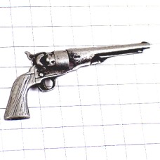 ピンバッジ・銀色の拳銃ピストル短銃ピューター製シルバー ピンバッジ・銀色の拳銃ピストル短銃ピューター製シルバー