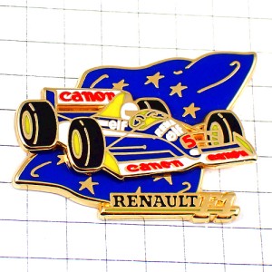 ピンバッジ・キャノンF1レース車ルノー旗ヨーロッパ星の欧州旗EU欧州連合 RENAULT FRANCE