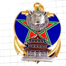 ブローチ・銀色の熊クマ第5戦隊植民地海兵歩兵フランス軍ミリタリー INFANTERIE-COLONIALE-DE-MARINE 5E-ESCADRON ANCRE STAR FRANCE