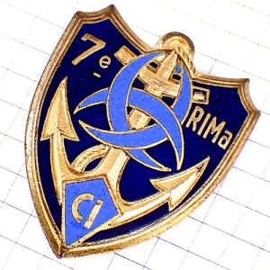 ブローチ・錨イカリ第７海兵歩兵連隊フランス軍ミリタリー 7E-REGIMENT-D-INFANTERIE-DE-MARINE 7RIMA FRANCE