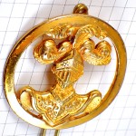 ブローチ・フランス軍ミリタリー中世の騎士の甲冑ゴールド金色 CAVALERIE FRANCE