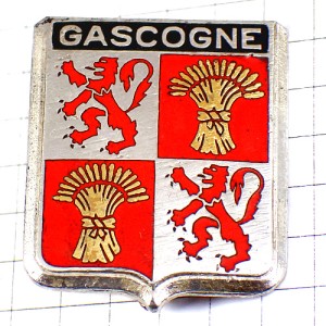 ブローチ・ガスコーニュ地方ライオンや小麦の穂の紋章