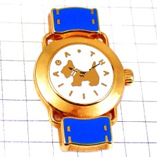 ピンバッジ・アガタ腕時計テリア犬ブルー青いベルト AGATHA PARIS FRANCE ピンバッジ・アガタ腕時計テリア犬ブルー青いベルト AGATHA PARIS FRANCE