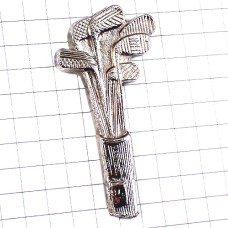 ピンバッジ・ゴルフクラブ６本銀色シルバー